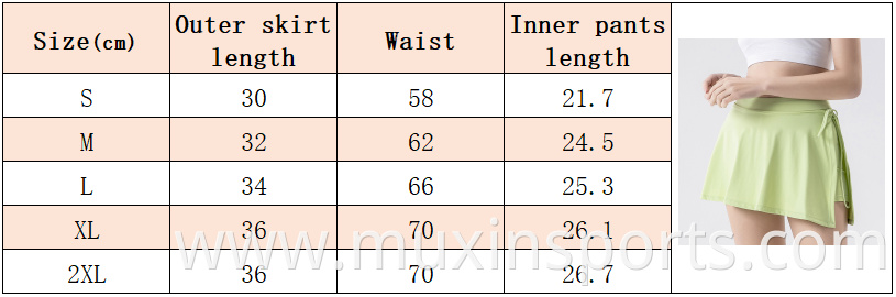 Dq832 Golf Skirt Size Chart